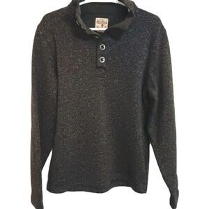 Redhead Men’s Black Long-sleeve Sweater Sz M 5 Button Placket Henley Style